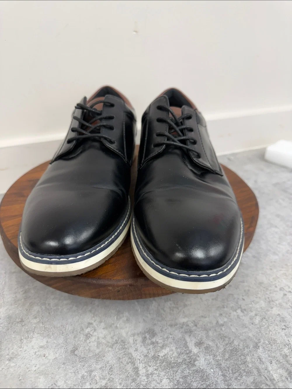 Meijiana Men’s Black Oxford Dress Shoes Size 12 / EU 45